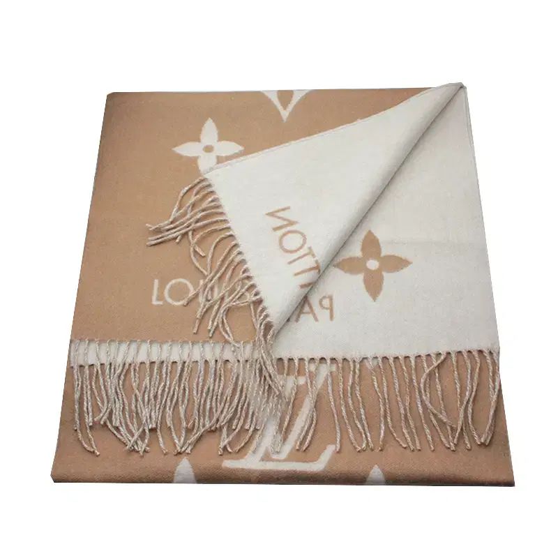 Louis Vuitton ルイヴィトン ベージュ カシミヤ フリンジ 盗まれた マフラー