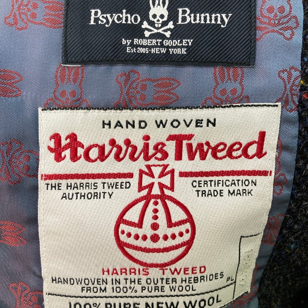 【未使用に近い】サイコバニー×ハリスツイード　テーラードジャケット　チェック柄 PSYCHO BUNNY サイコバニー Harris Tweed ハリスツイード テーラード