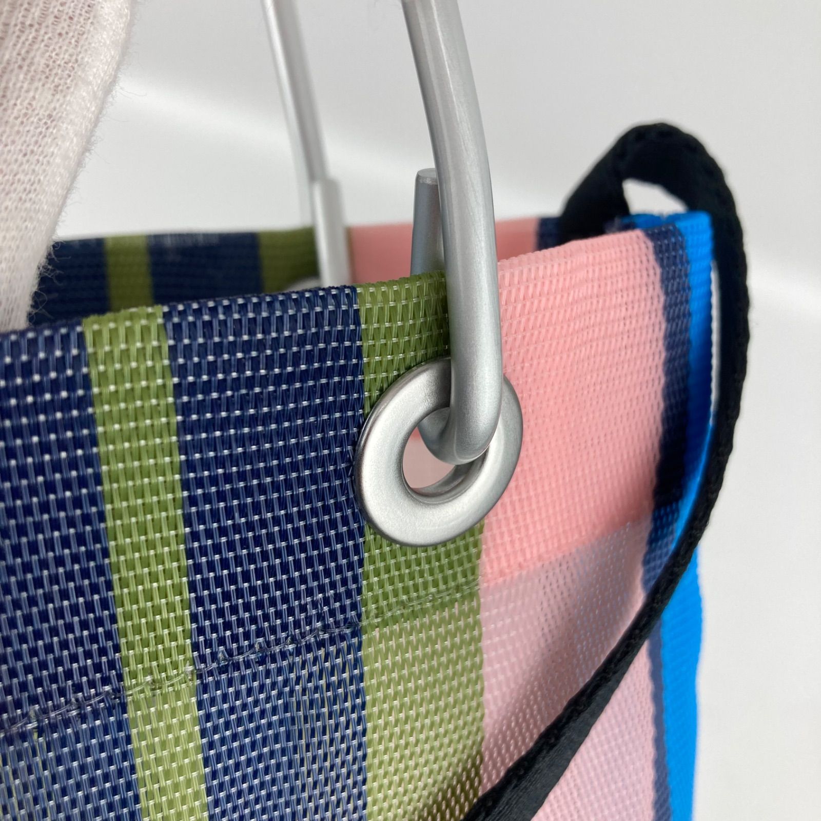 MARNI マルニ マーケット ストライプ ミニ グリーンブルー ナイロン