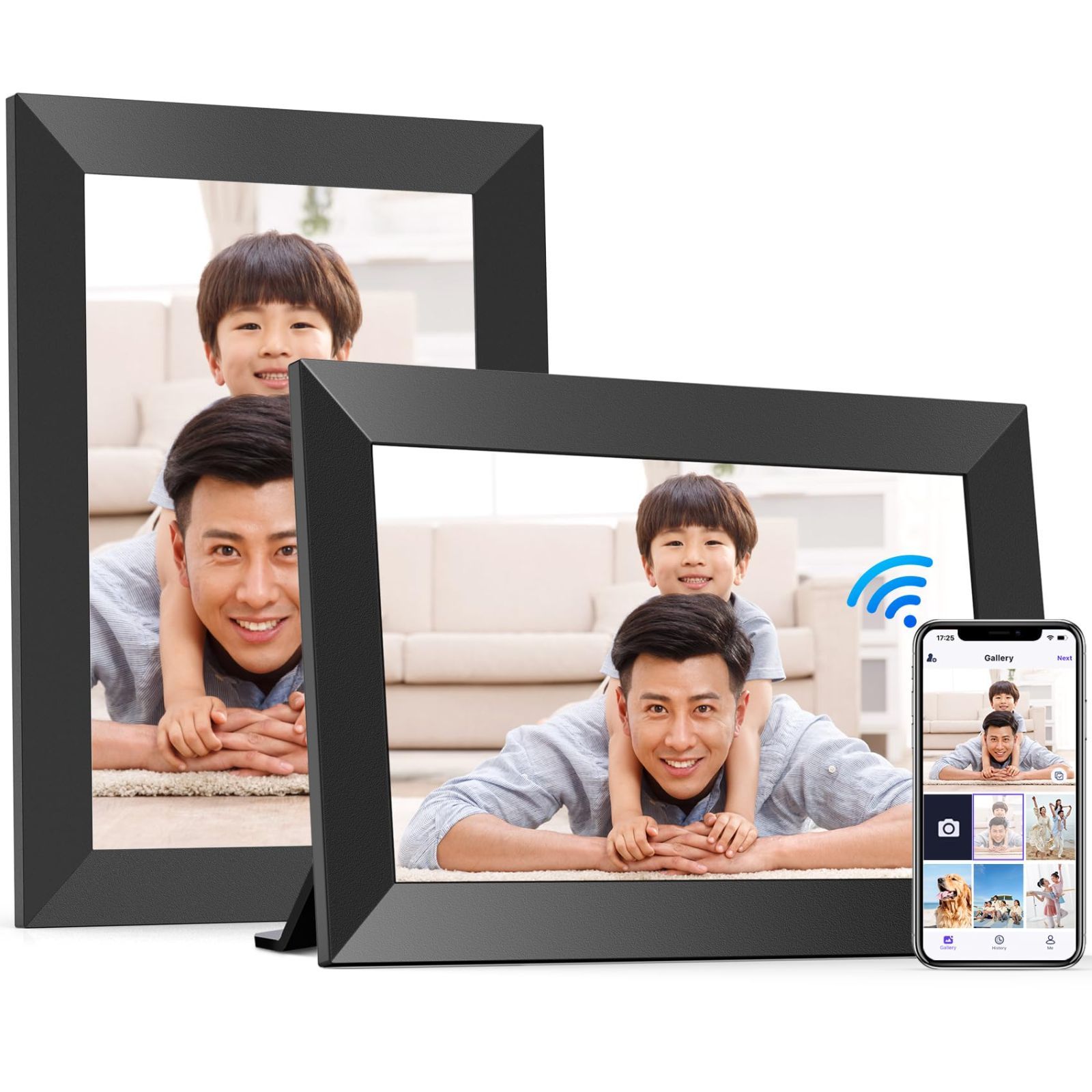 新品 FANGOR デジタルフォトフレーム Wi-Fi 2セット 10.1インチ タッチパネル 16GB内蔵 1280*800 写真/動画/天気予報 初心者/高齢者向け 壁掛け 可誕生日 母の日 父の日 敬老の日
