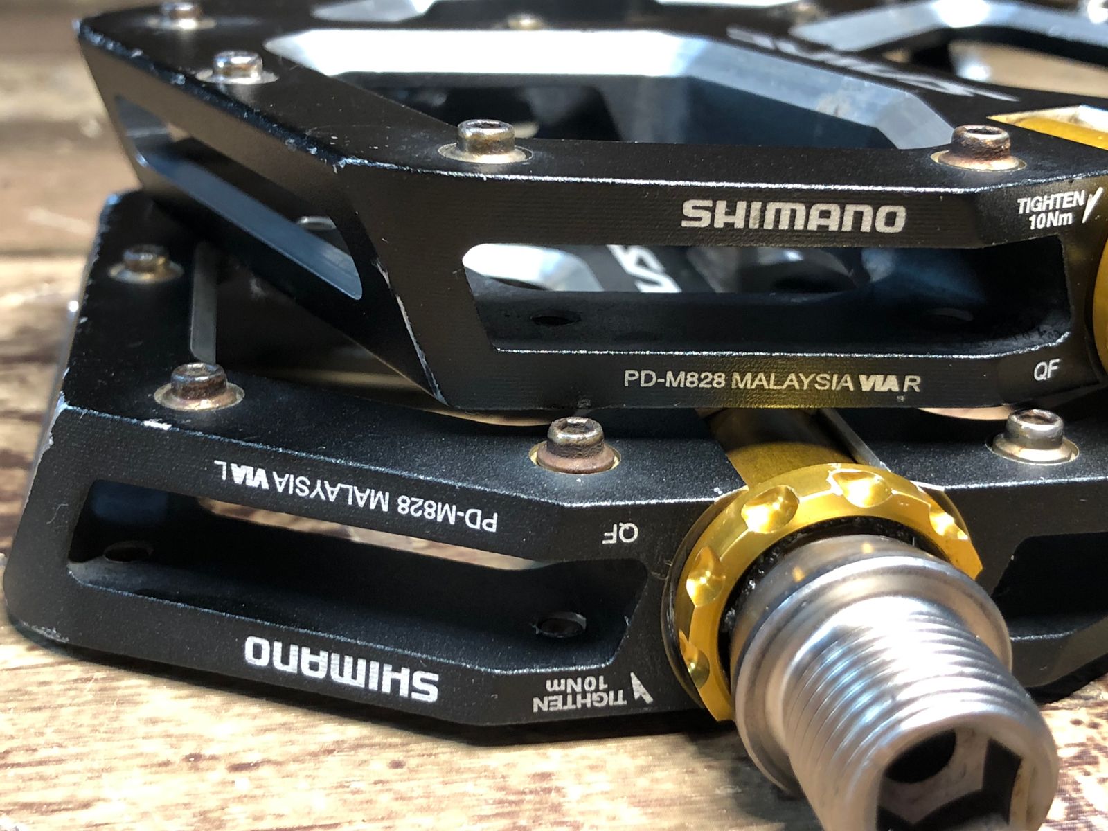 HL563 シマノ SHIMANO SAINT セイント PD-M828 フラットペダル MTB - メルカリ