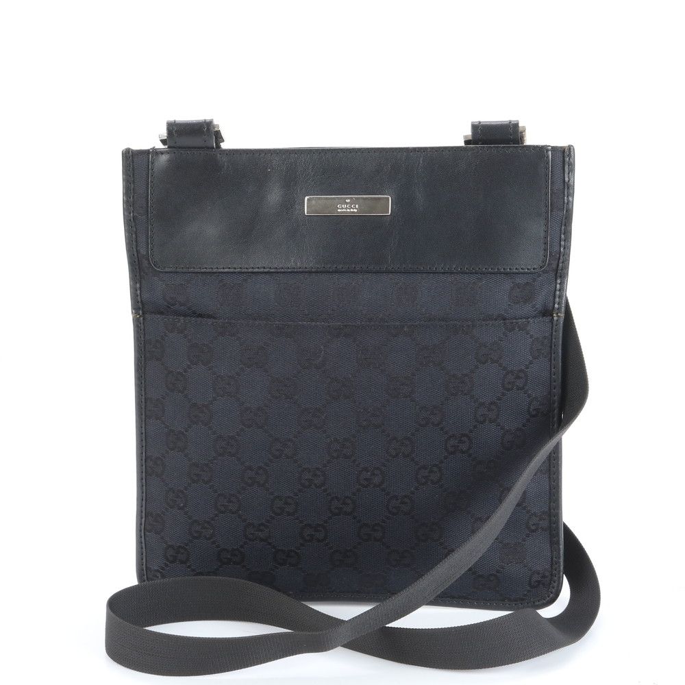 【正規品】グッチ GUCCI メッセンジャーバッグ GG柄 黒 キャンバスレザー グッチ GUCCI ショルダーバッグ メッセンジャーバッグ 黒