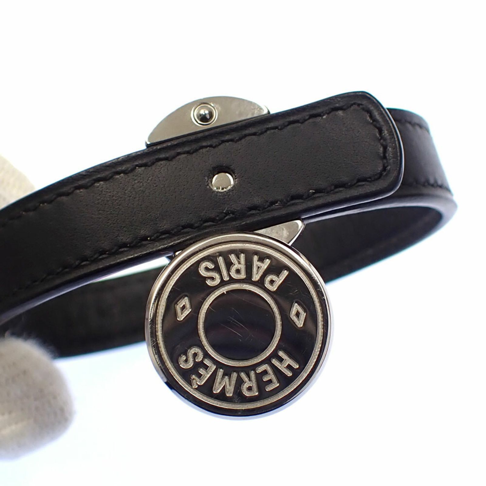 エルメス Hermes エルメス セリエ ルーピング ブレスレット メタル レザー ブラック レディース メンズ 男女 FORTGASGNV_COM_BR