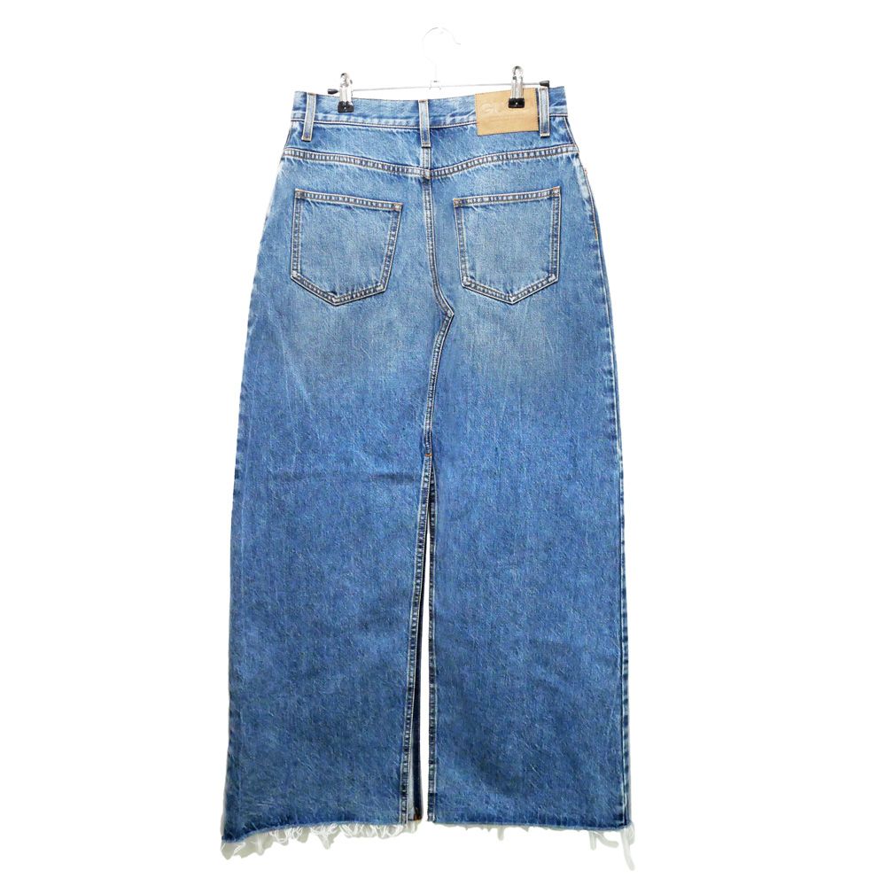 名東】グッチ デニムスカート スリット 40サイズ ブルー系 綿