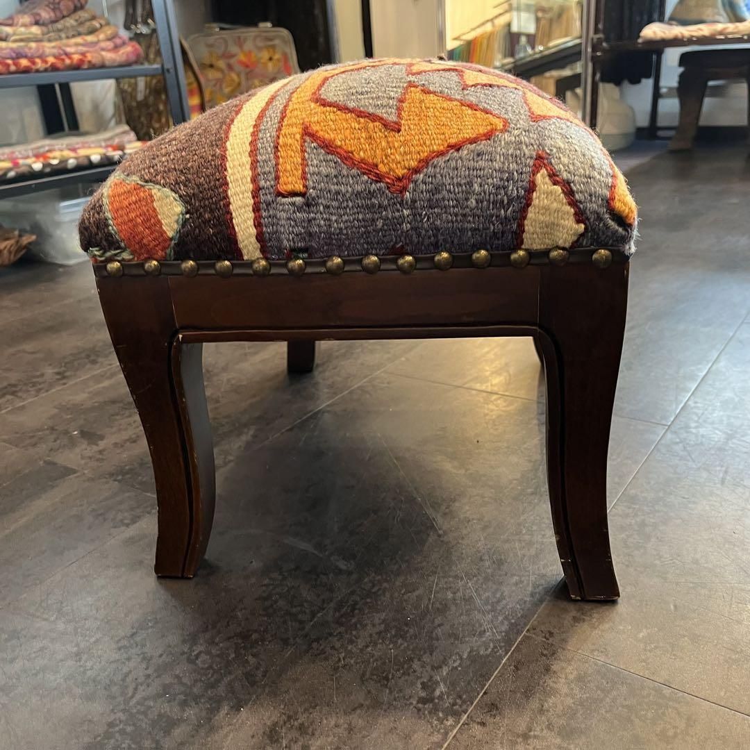 キリム オットマン チェア トルコ雑貨 ヴィンテージ スツール 椅子 イス いす ハンドメイド 1点もの 民芸品 エスニック ya MARWIL-DEMENAGEMENTS_CH