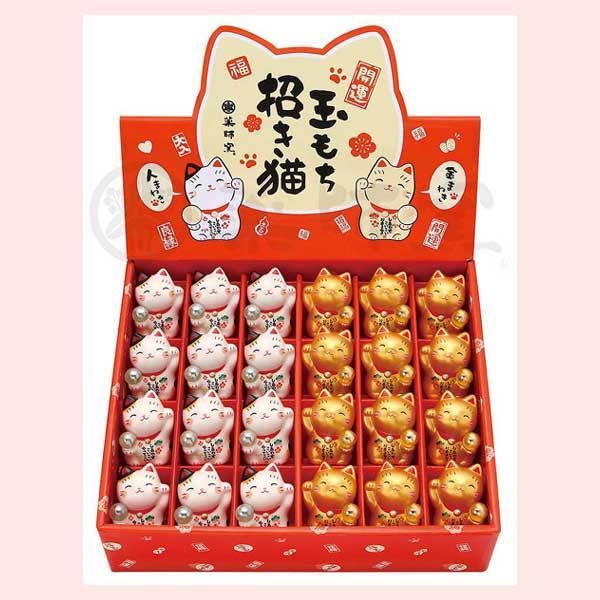 24Pセット）彩絵 玉もち招き猫ディスプレイ アウトレット 7817 ◎2