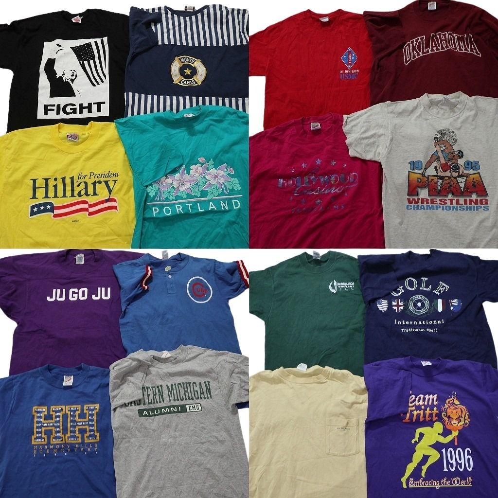 古着卸 半袖Tシャツ 16枚セット メンズ S |M |L |XL フルーツオブザルーム ラッセル カレッジ風 古着 NA2890