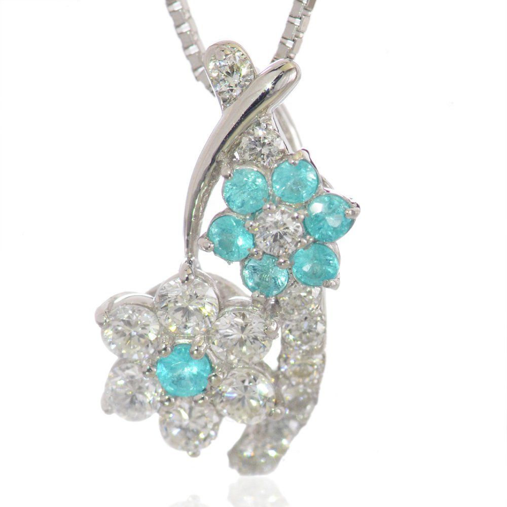 良質天然パライバトルマリン ダイヤモンド ハートパヴェPT950  