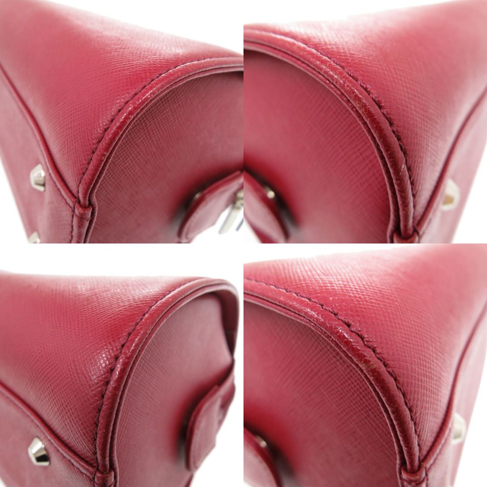 美品 バーバリー ノバチェック レザー レッド ハンドバッグ 1444