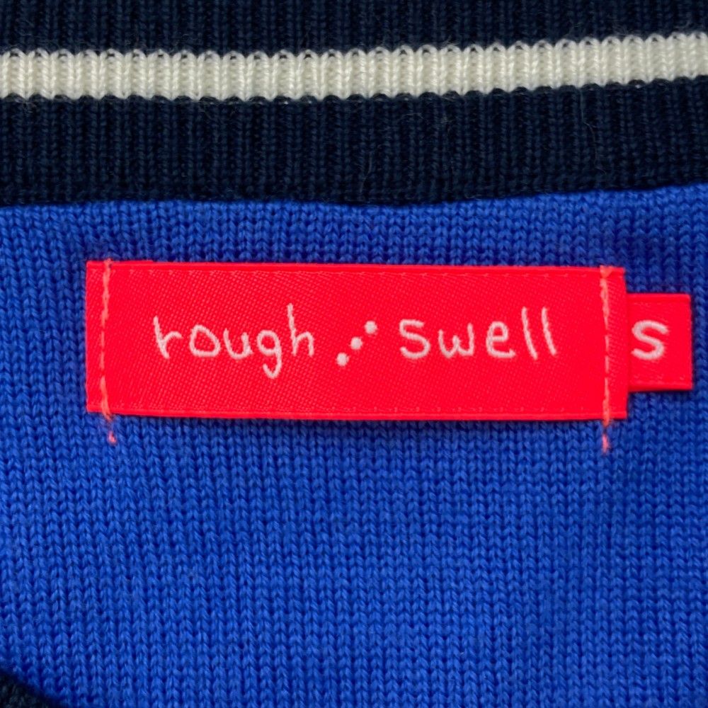 サイズ：S ROUGH&amp;SWELL ラフアンドスウェル  ウール混 長袖ニットセーター ボーダー柄 ブルー系 [240101425681] ゴルフウェア レディース ストスト ROUGH&SWELL ラフアンドスウェル ウール混 長袖ニットセーター