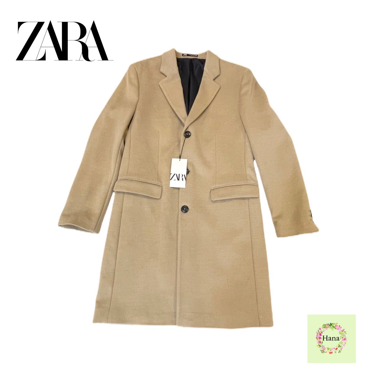 未使用品】 ZARA ザラ ロングコート チェスターコート 長袖 ベージュ