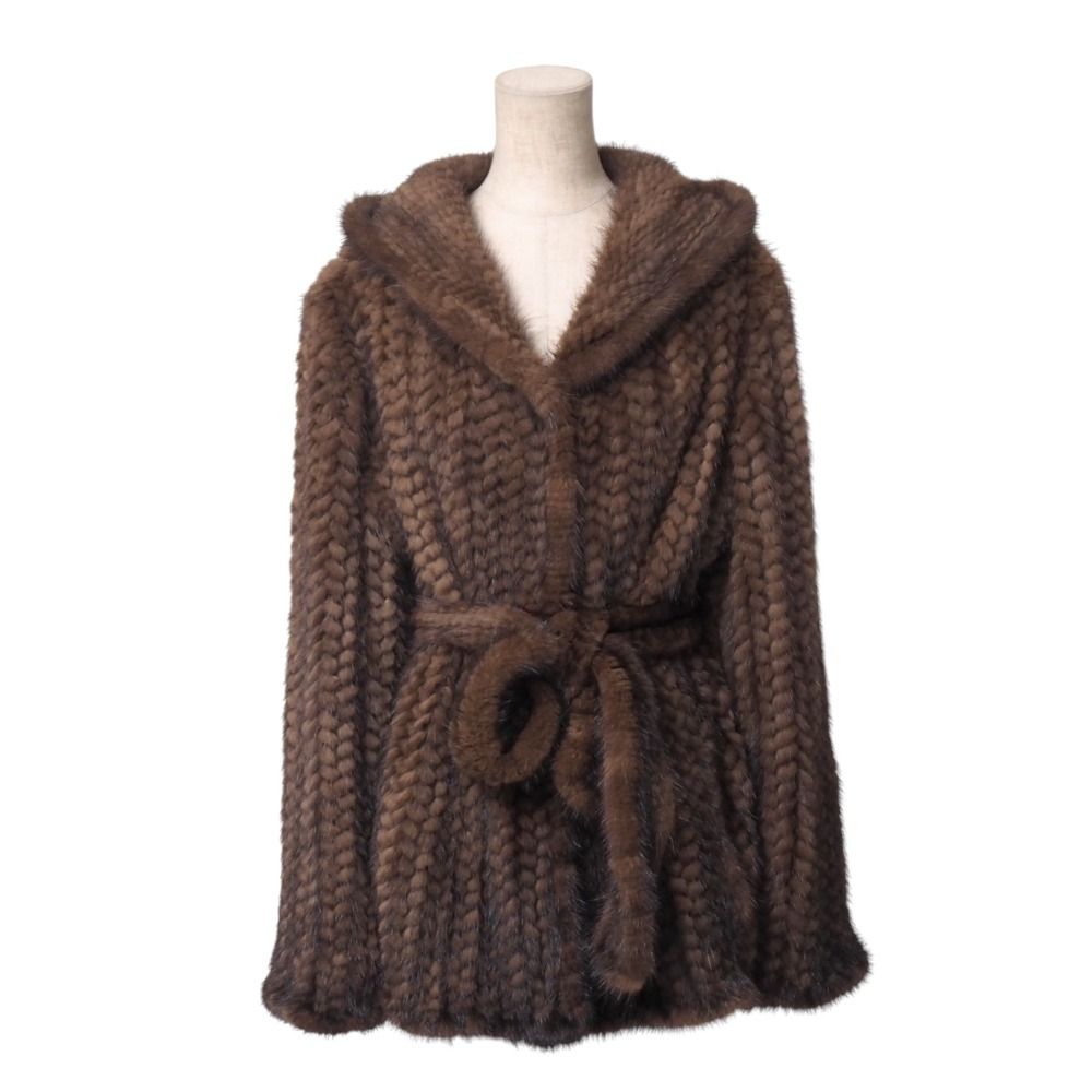 ミンクコート □美品□Mink ミンク コート サイズM/L ミンク ヤーン