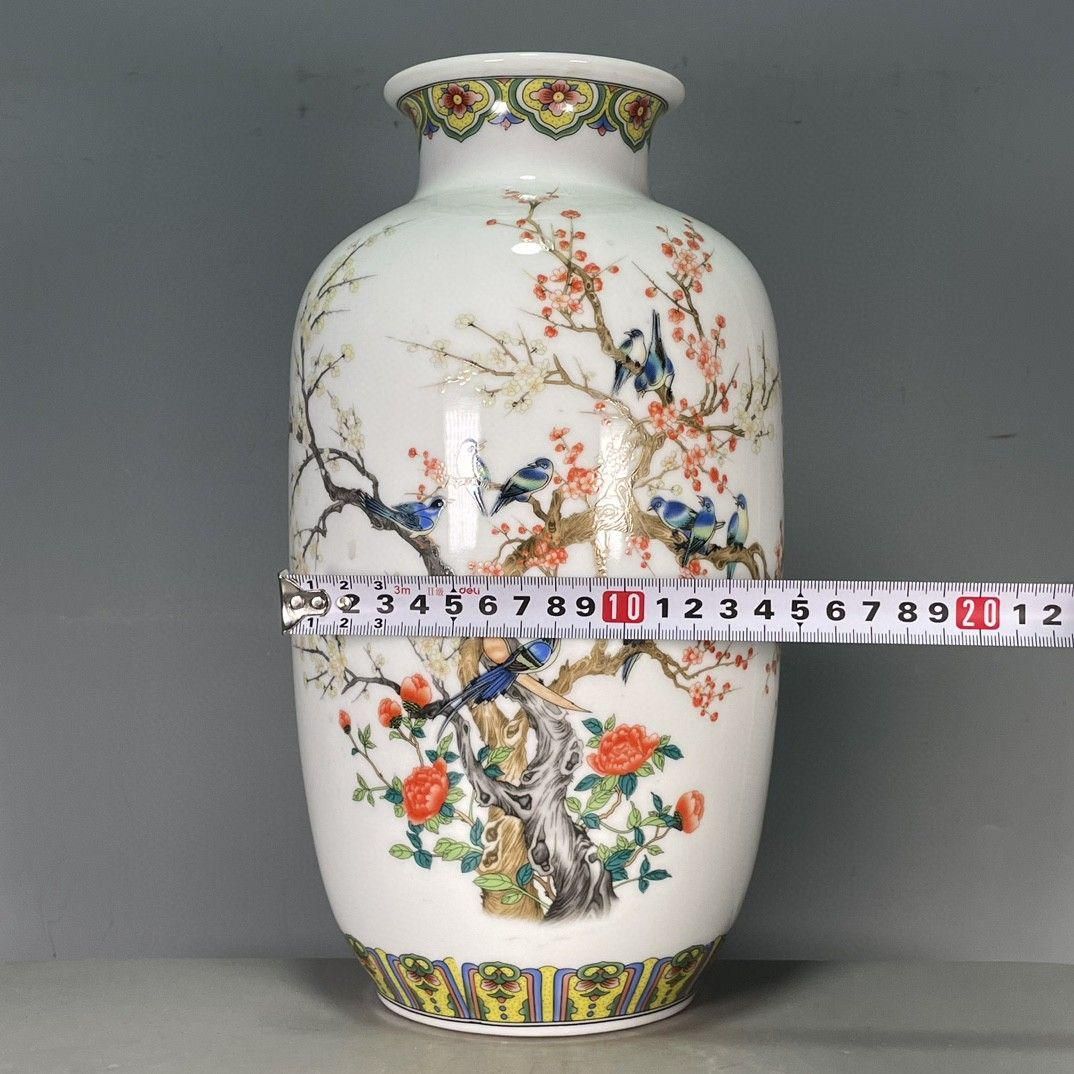 清乾隆粉彩花鳥紋蓋缶 景徳鎮 陶磁器 装飾品 現代工芸品 美術品 置物 清乾隆粉彩花鳥紋蓋缶 景徳鎮 陶磁器 装飾品 現代工芸