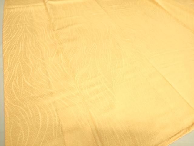 平和屋着物▽上質な色無地 単衣 芝地紋 雄黄色 正絹 逸品 未使用