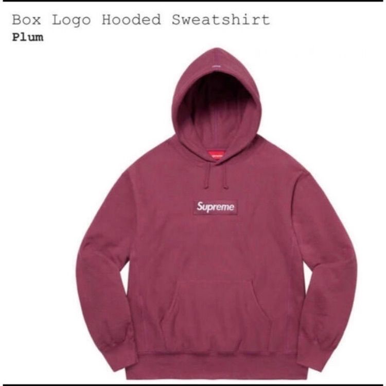 Supreme box logo Hooded Sweatshirt plum - メルカリ