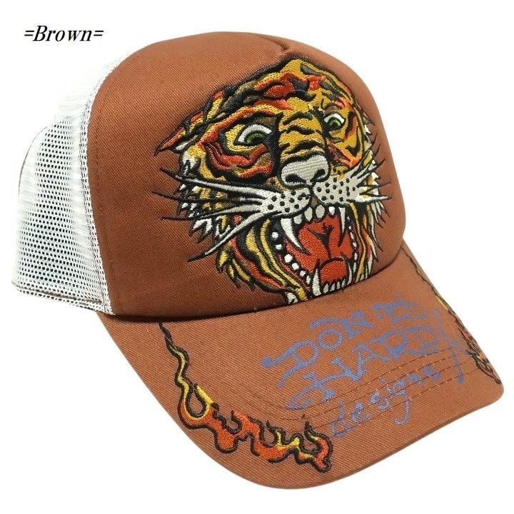 【新品】Ed Hardy エドハーディー 虎 ドクロ メッシュキャップ Y2K エドハーディー ED HARDY メンズキャップ ブランド 刺繍