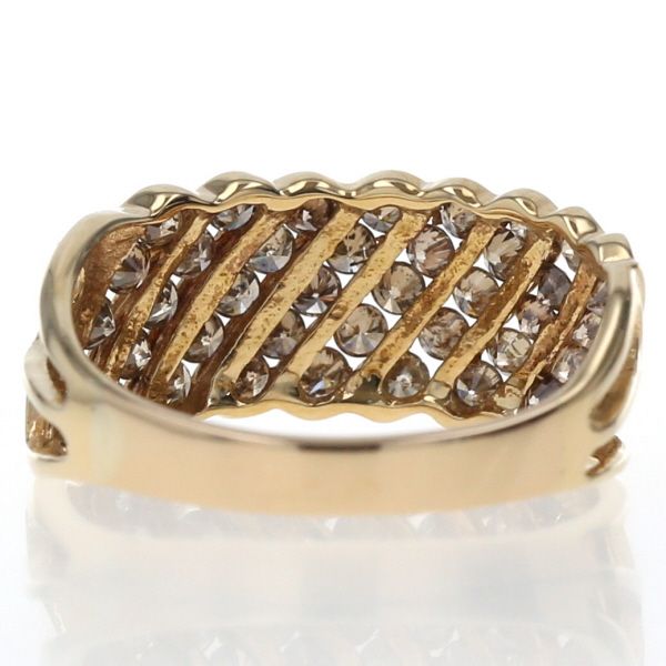 K18 パヴェ ブラウン ダイアモンド 1.0ct V字 リング 10号 豊富な，2025 K18YG イエローゴールド リング ダイヤモンド 1.00ct