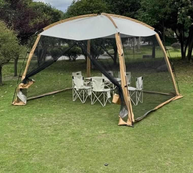 屋外蚊帳テント天幕一体型日除け日除け防雨サンセットキャンプキャンプ蚊よけ網棚
