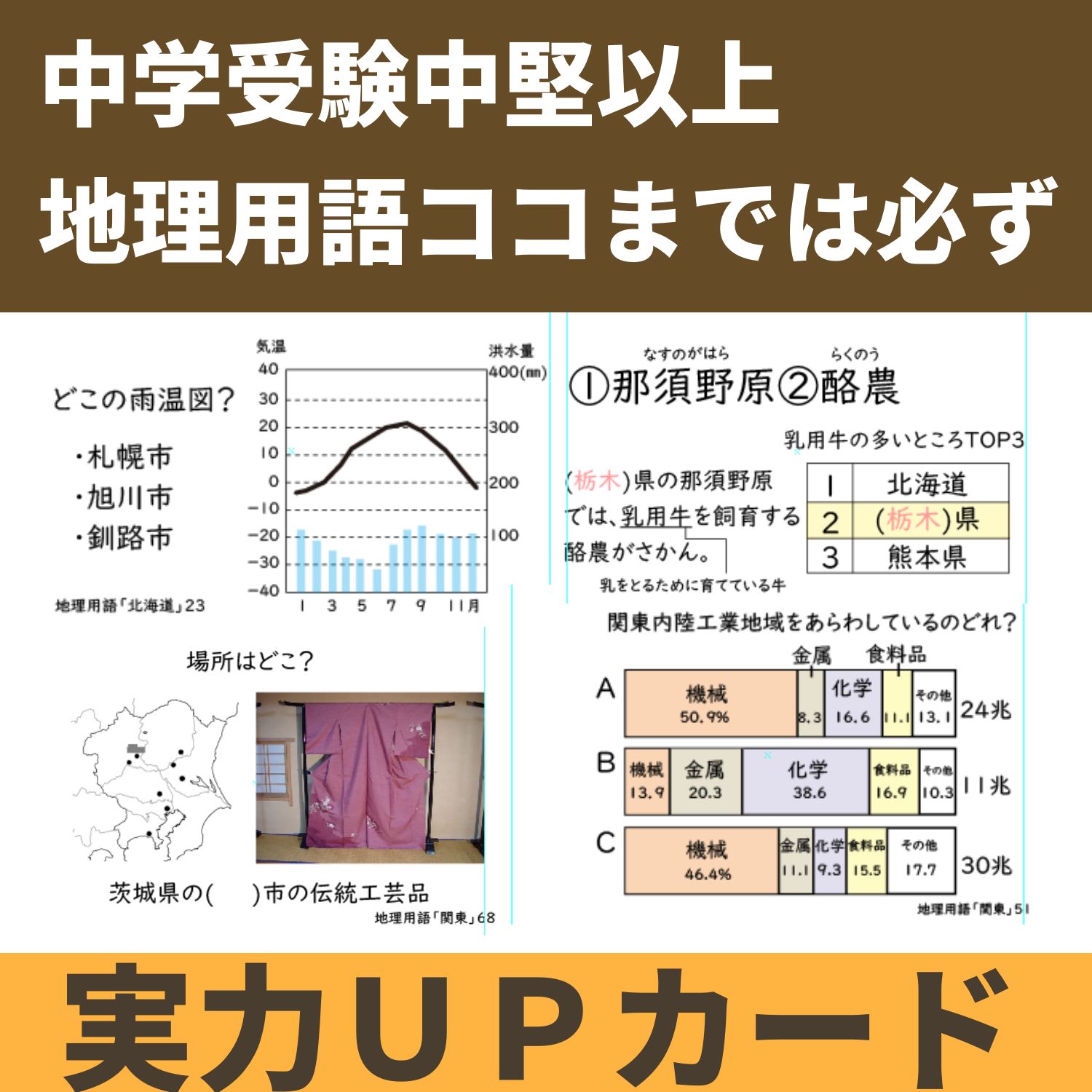 中学受験 地理一覧 暗記カード 中学入試用 お風呂ポスター - メルカリ