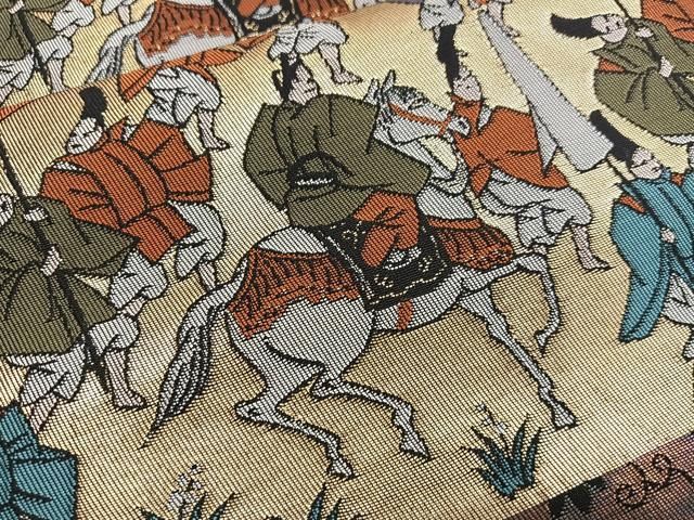 平和屋着物◎西陣 服部織物謹製 六通柄袋帯 平安人物文 琥珀錦