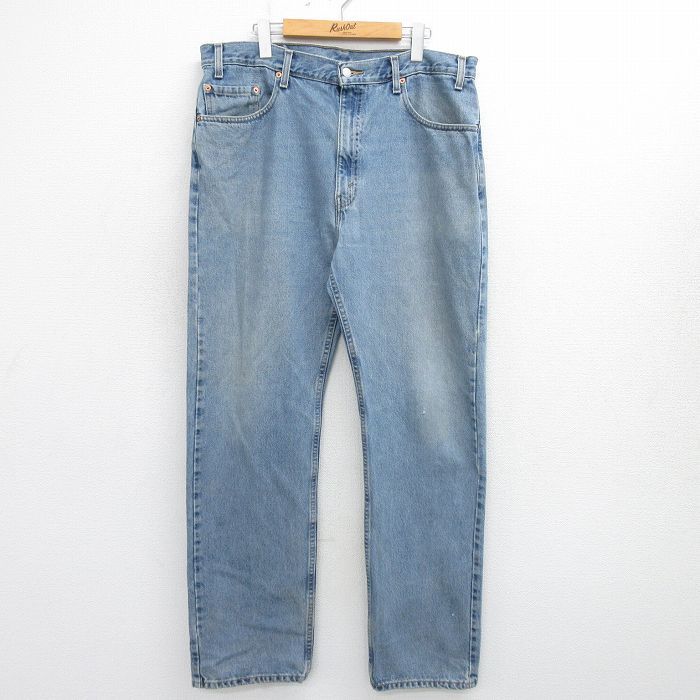 W37/古着 ジーンズ Levis リーバイス 505 メンズ 00s コットン 紺 ネイビー デニム 24jul08 中古 ボトムス ジーパン Gパン ロング パンツ