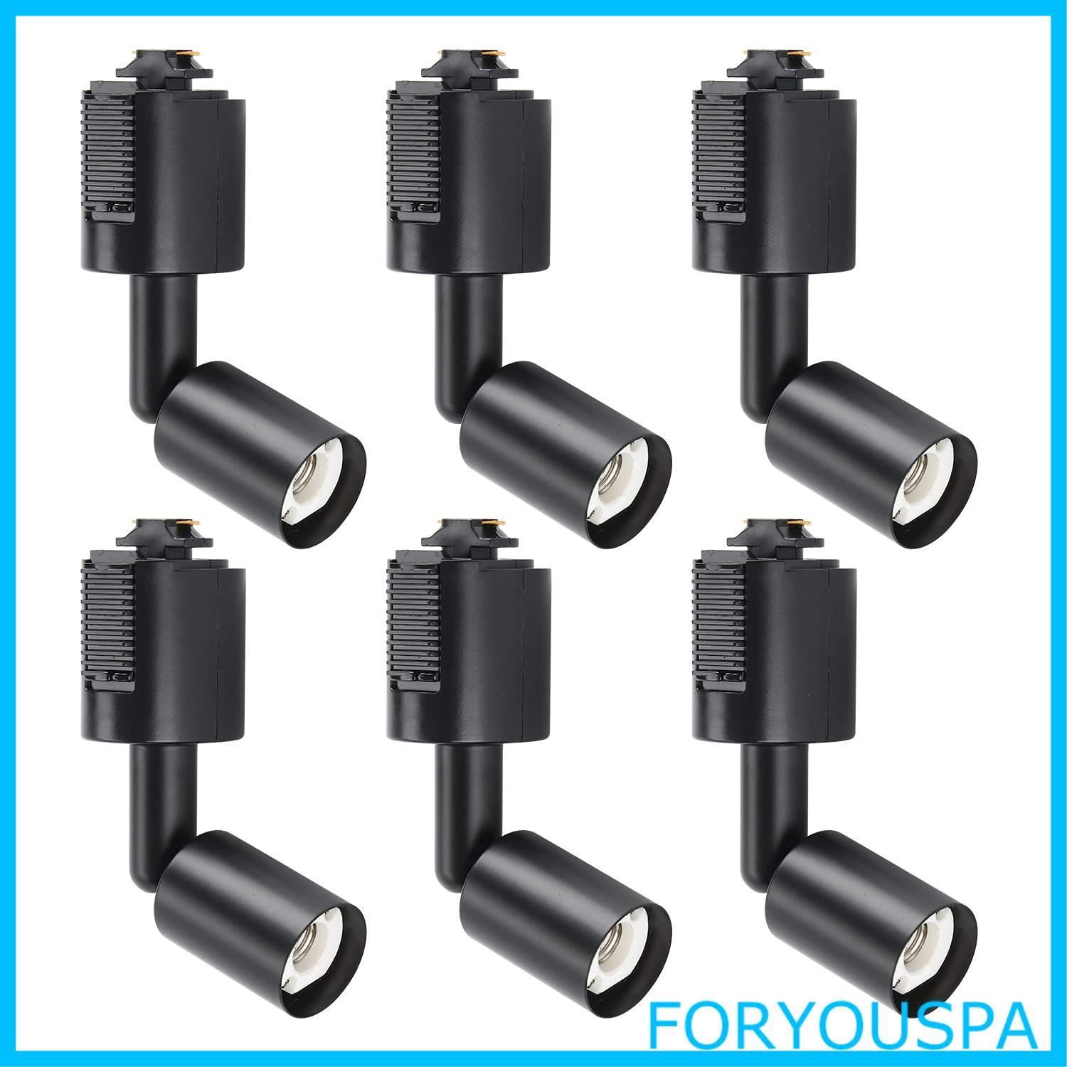【新着商品】LVWIT ライティングレール用 スポットライト E11口金 ソケット ダクトレール用照明器具 角度調節可能 ブラック 6個セット