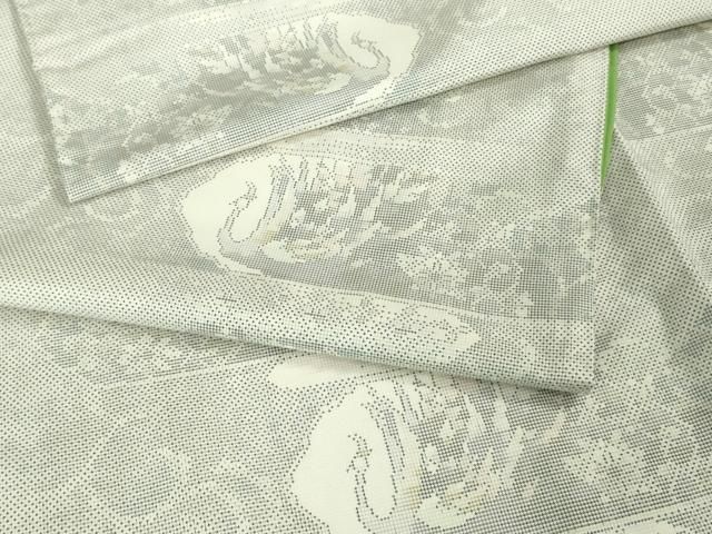 平和屋着物 上 本場大島紬 白大島 7マルキ 孔雀 ♥ DZAA9947kh5