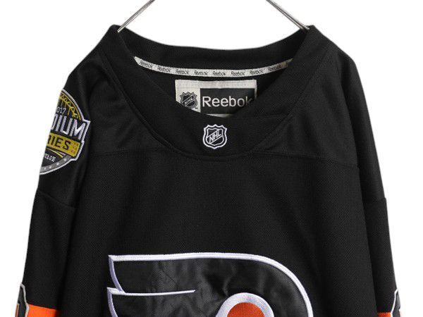 フライヤーズ ホッケー ジャージ メンズ XL 程/ NHL オフィシャル リーボック アイスホッケー ゲームシャツ ユニフォーム 重ね着 ブラック お得なクーポン配布中!】 フライヤーズ ホッケー ジャージ