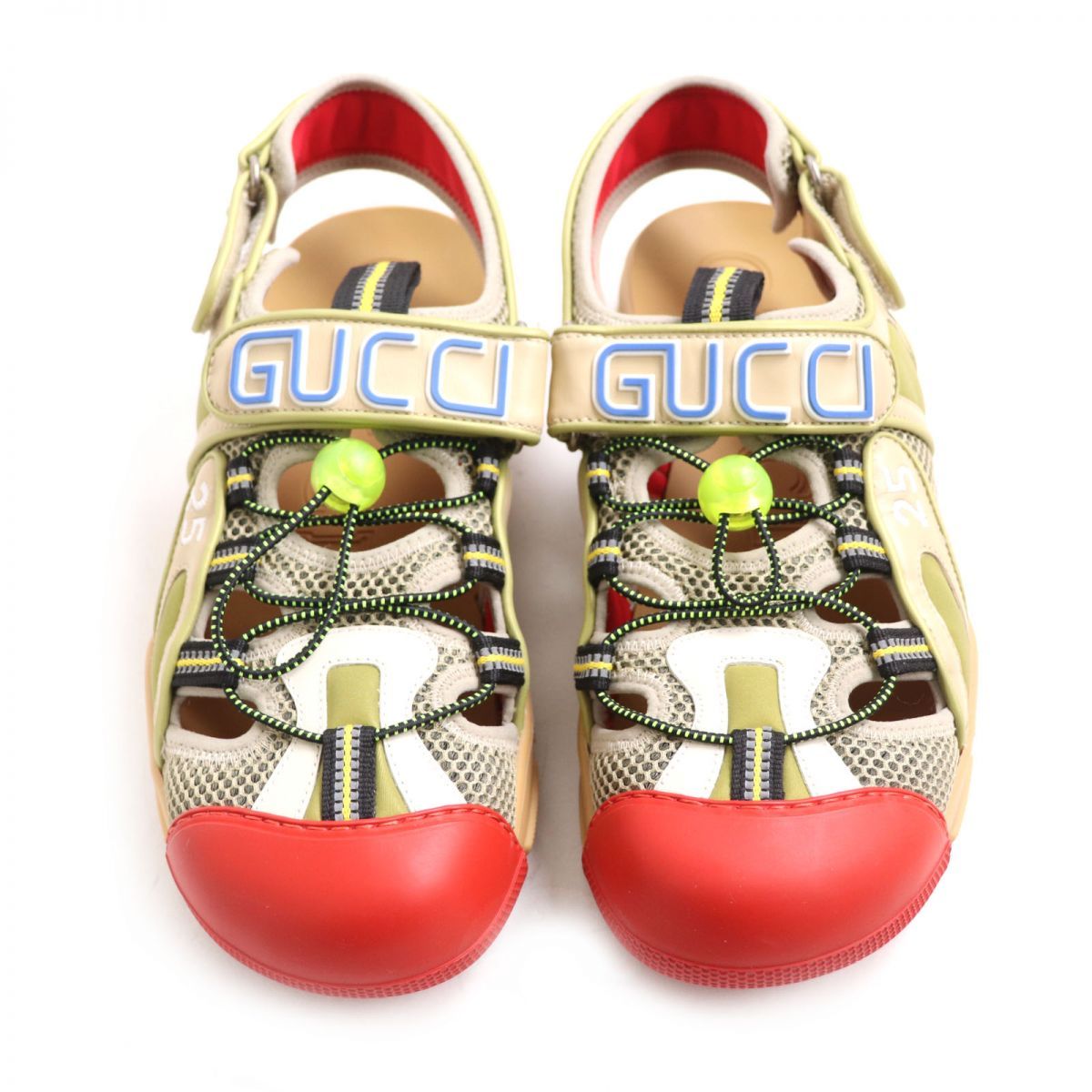 極美品◇GUCCI グッチ 564297 レザー×メッシュ ストラップ ラバー ベルクロサンダル マルチカラー 8 イタリア製 保存袋付き メンズ -  メルカリ