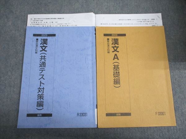 AW04-001 駿台 漢文/A(基礎編/共通テスト対策編) テキスト 通年セット 2023 計2冊 岩名紀彦 017S0D
