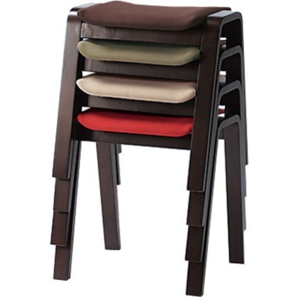 スタッキング スツール オットマン 幅43cm レッド 積み重ね可 座敷 和室 客室 応接 店舗 冠婚葬祭