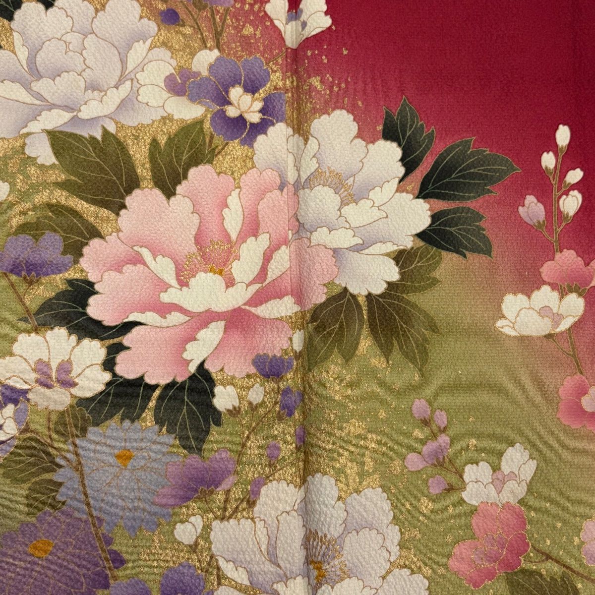 ★専用★未使用品 訪問着 枝花 くすみ紫 枝花 綸子 金彩 身丈162.0cm 訪問着 身丈161cm 裄丈63cm S 袷 松雨 落款あり 枝花 秋草 金銀