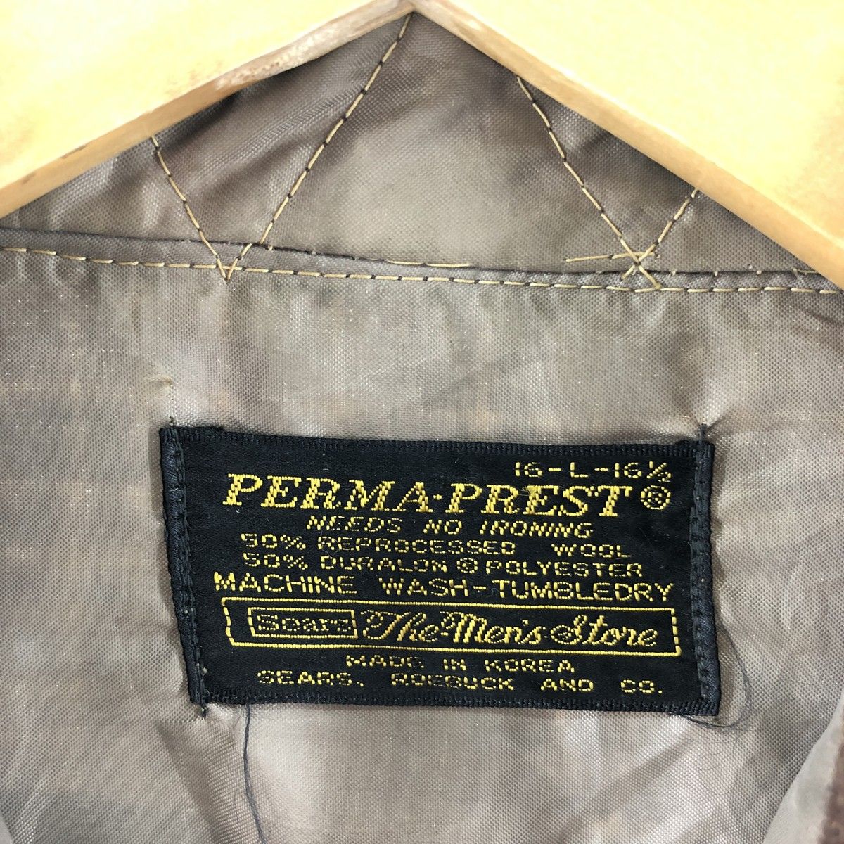 古着 シアーズ Sears PERMA-PREST チェック柄 ウールシャツ メンズL/eaa367009