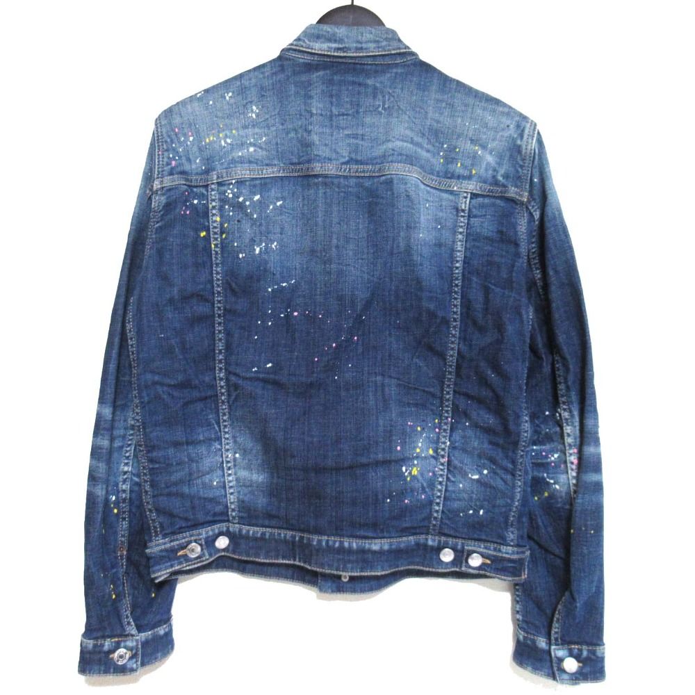DSQUARED2 デニムジャケット 46 ダメージ加工 裏当て ブルー