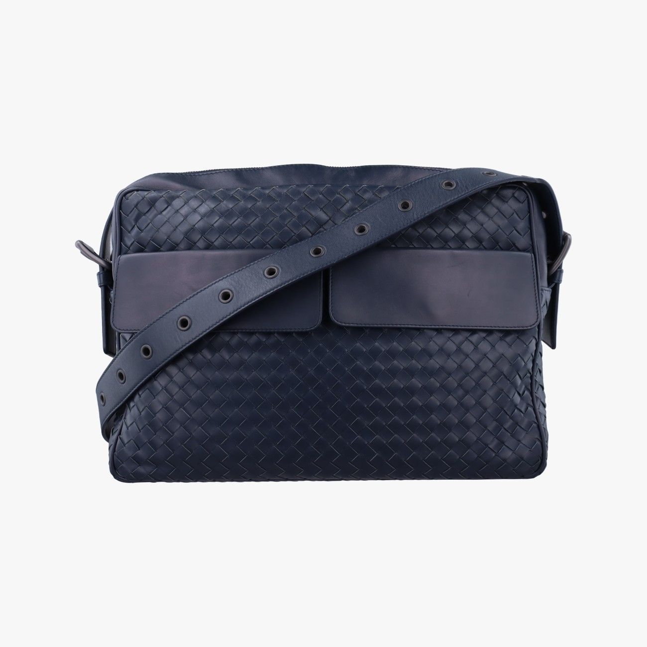 ボッテガヴェネタBottega VenetaイントレチャートブルーラムスキンB02955591C