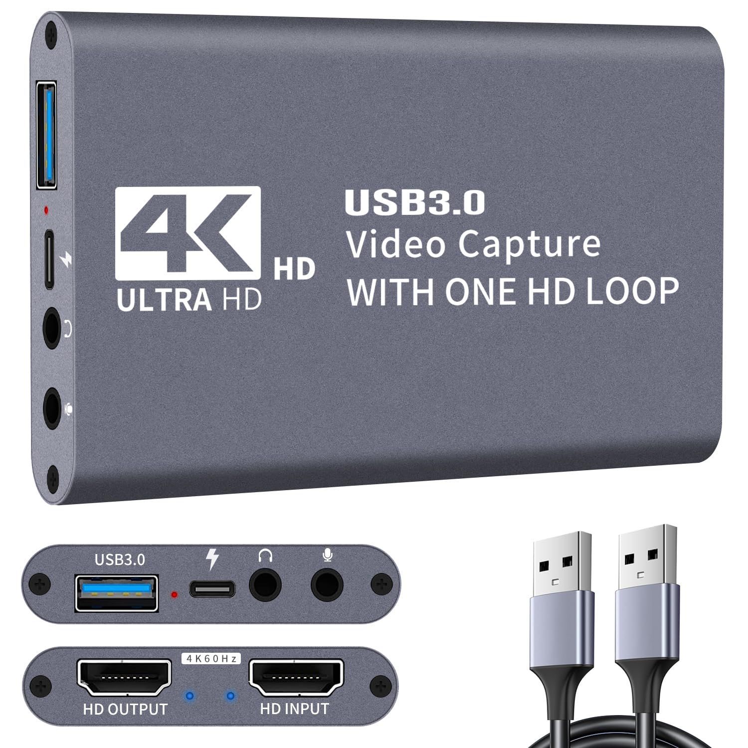 4K 60fps USB3.0 HDMI キャプチャーボード ゲームキャプチャー ...
