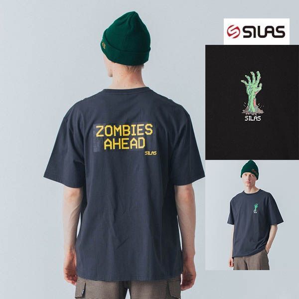 サイラス SILAS tシャツ Tシャツ silas ZOMBIES AHEAD PRINT S/S TEE 110243011005 メンズ レディース ティシャツ ティーシャツ グレー ゾンビ ブランド おしゃれ  オシャレ ロゴ サイラスアンドマリア