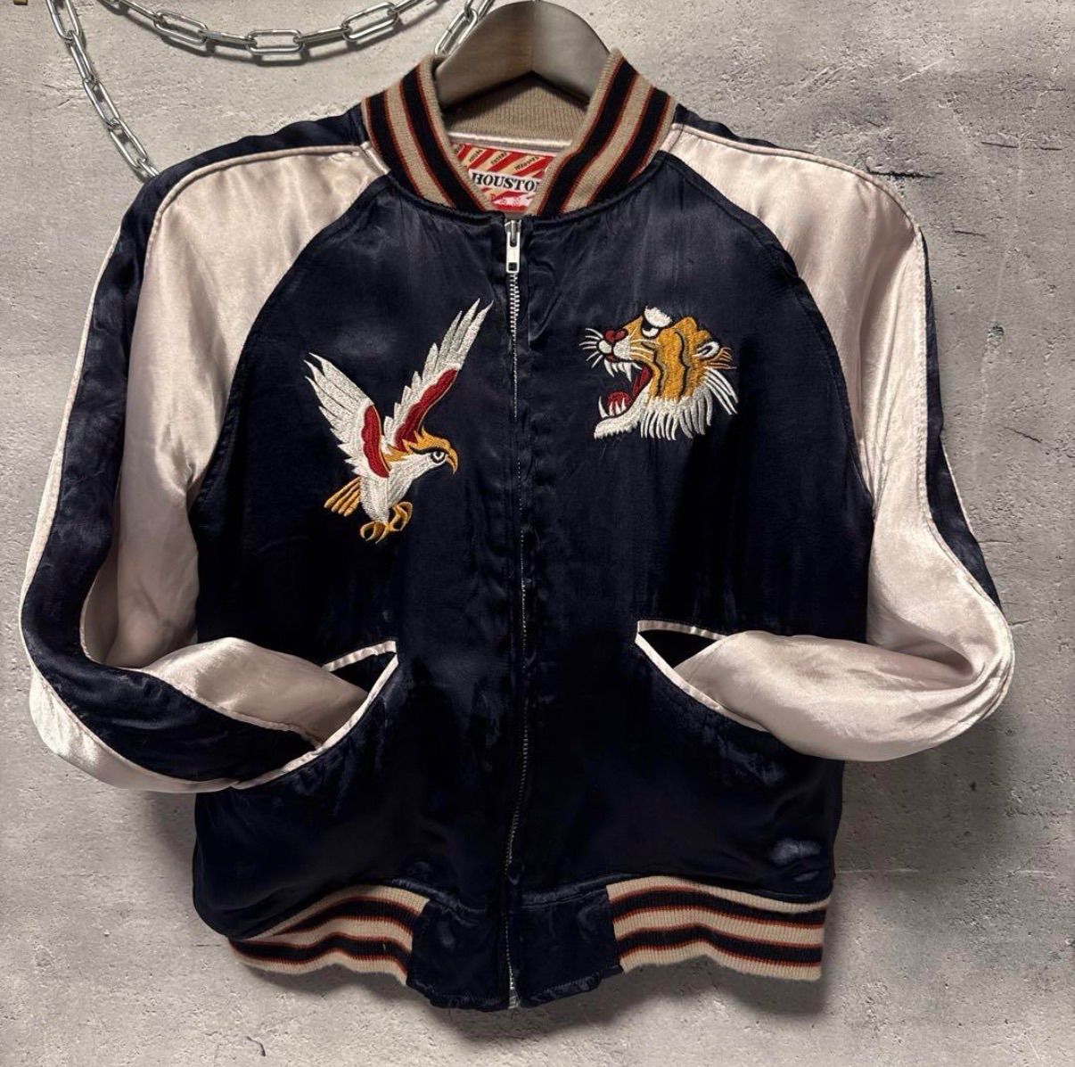 Houston スカジャン ビンテージ 紺色