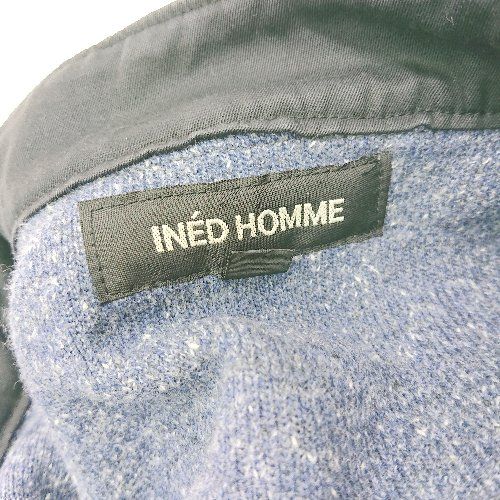 ◇ INDE HOMME イネド 長袖 ニットジャケット サイズFREE ダークグレー メンズ E  【1407180036857】