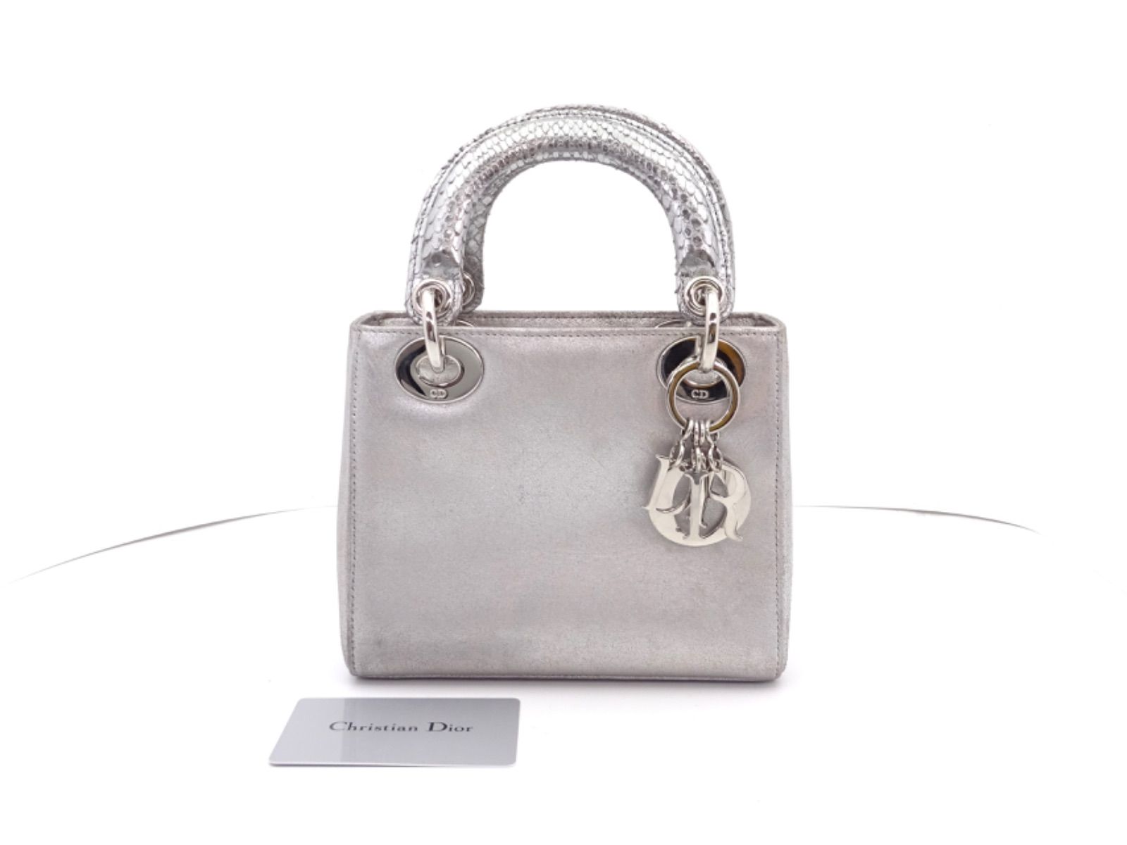 ○2199 DIOR ディオール レディディオール レザー パイソン ミニ ハンド バッグ