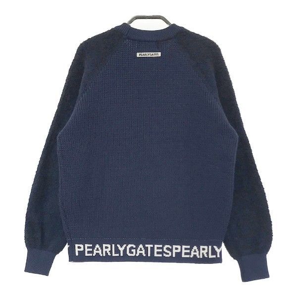 パーリーゲイツ　ボアニット　レディース　ホワイト PEARLY GATES パーリーゲイツ ボア切替 ニットセーター ホワイト