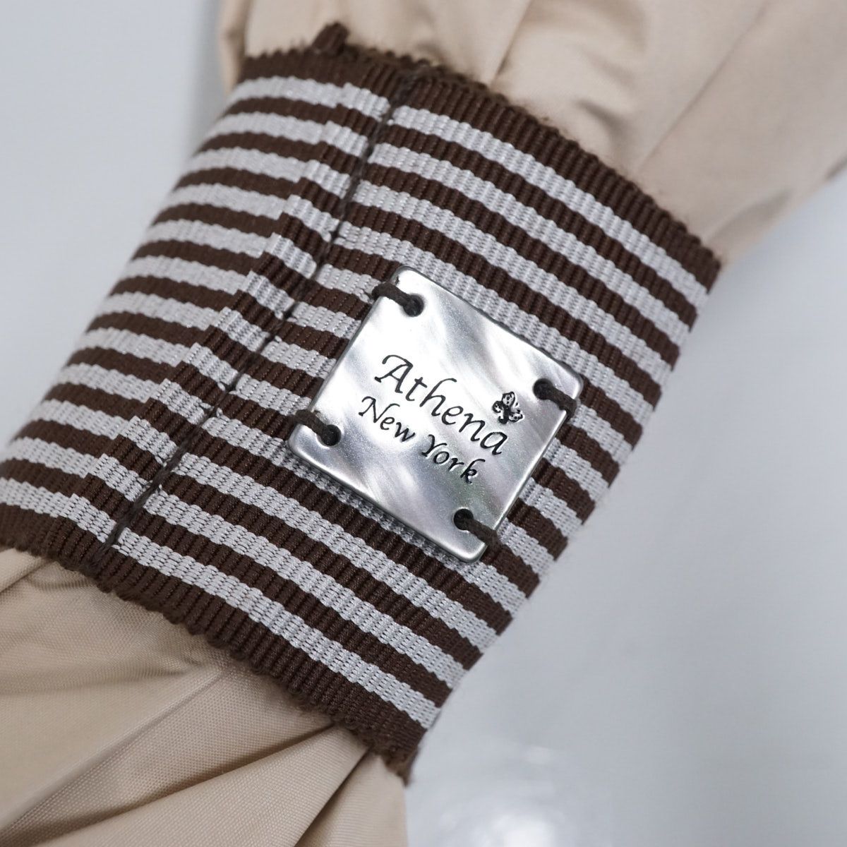 アシーナニューヨーク 日傘 ベージュグレー 中古 折りたたみ日傘 Athena New York アシーナニューヨーク USED美品