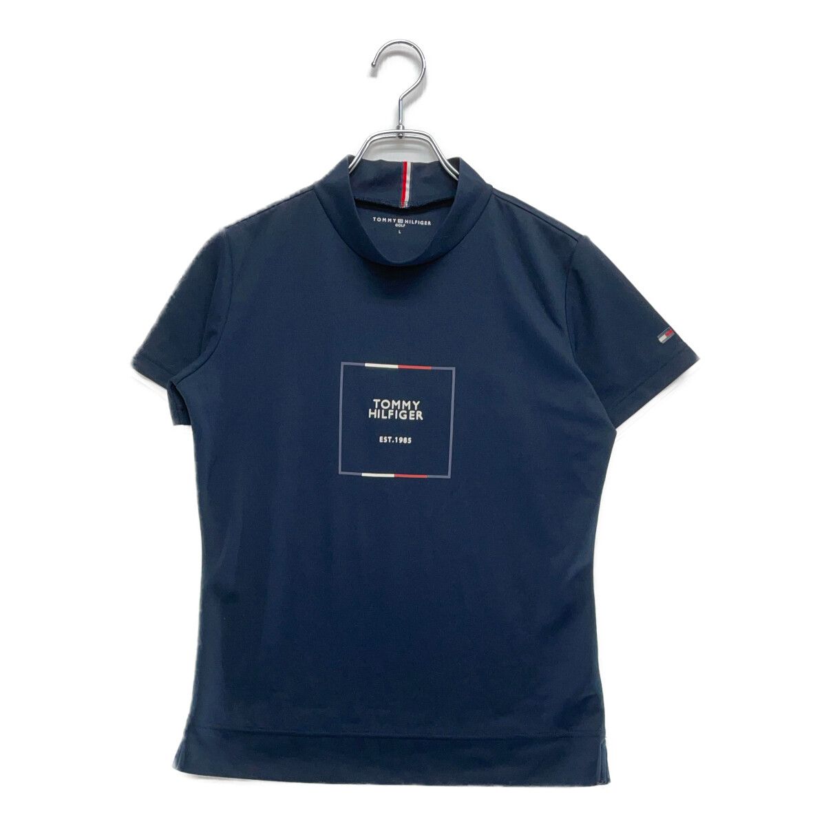 レディース トミーヒルフィガーゴルフ TOMMY HILFIGER GOLF 半袖シャツ L 濃紺 ネイビー モックネック