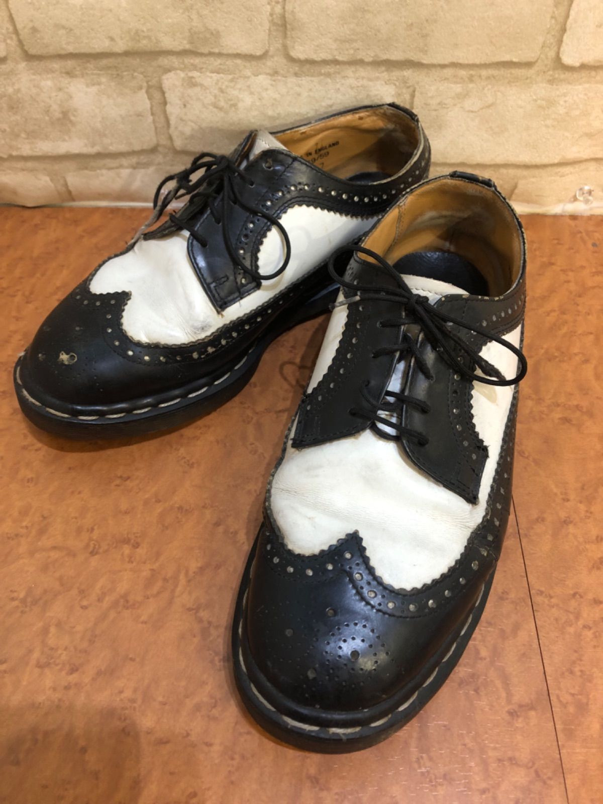 Dr.Martins 3989/59 ドクターマーチン UK7 約26.0cm 3989 イエローステッチ ブローグ シューズ