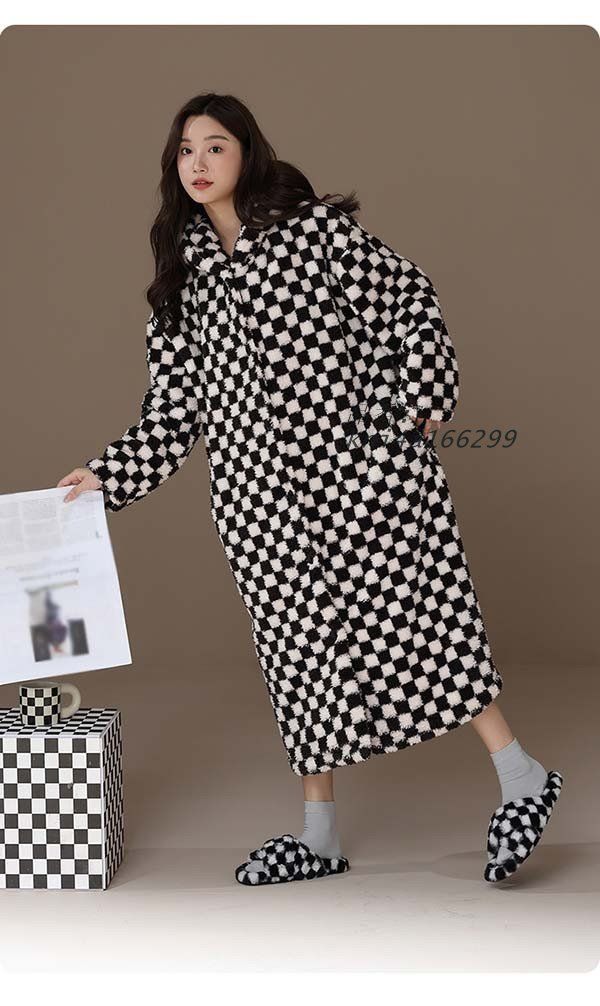 ルームウェア レディース ワンピース 寝巻き 寝間着 お揃い 暖かい 毛布 クリスマス 気持ちいい もこもこ パジャマ ゆったり kni4a166299 DECORATOM_COM_BR