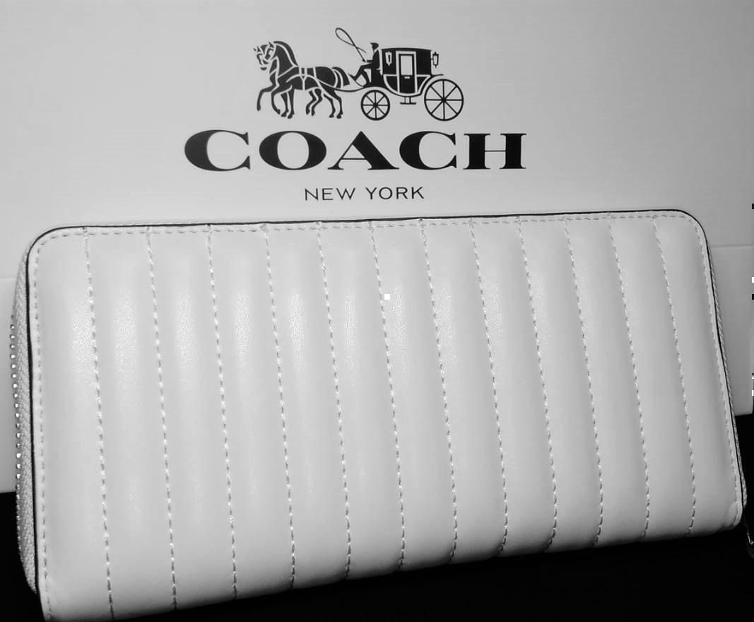 COACH 新品 ホワイト 長財布 レディース コーチ 小物 白 財布 J02