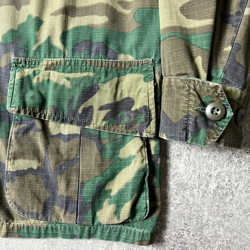 60s US ARMY ジャンクファティーグ　リーフカモ ERDLカモ　S-R 60s 米軍 USMC ERDL グリーンリーフカモ ジャングルファティーグ