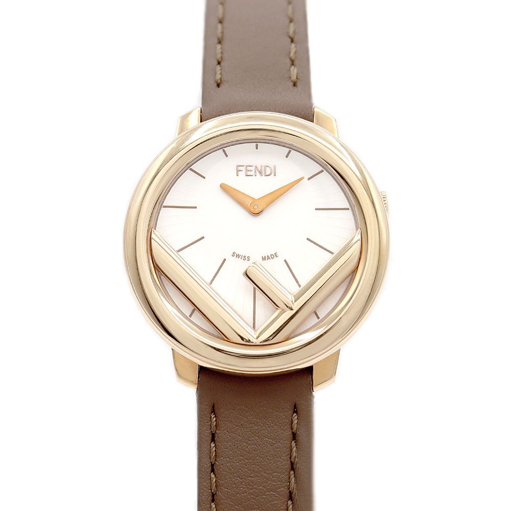 電池交換済 FENDI フェンディ ラナウェイ 71000S 白 ホワイト PGP ピンクゴールド 純正ベルト レディース クォーツ【6ヶ月保証】【腕時計】【中古】 電池交換済 FENDI フェンディ ラナウェイ 71000S 白 ホワイト PGP