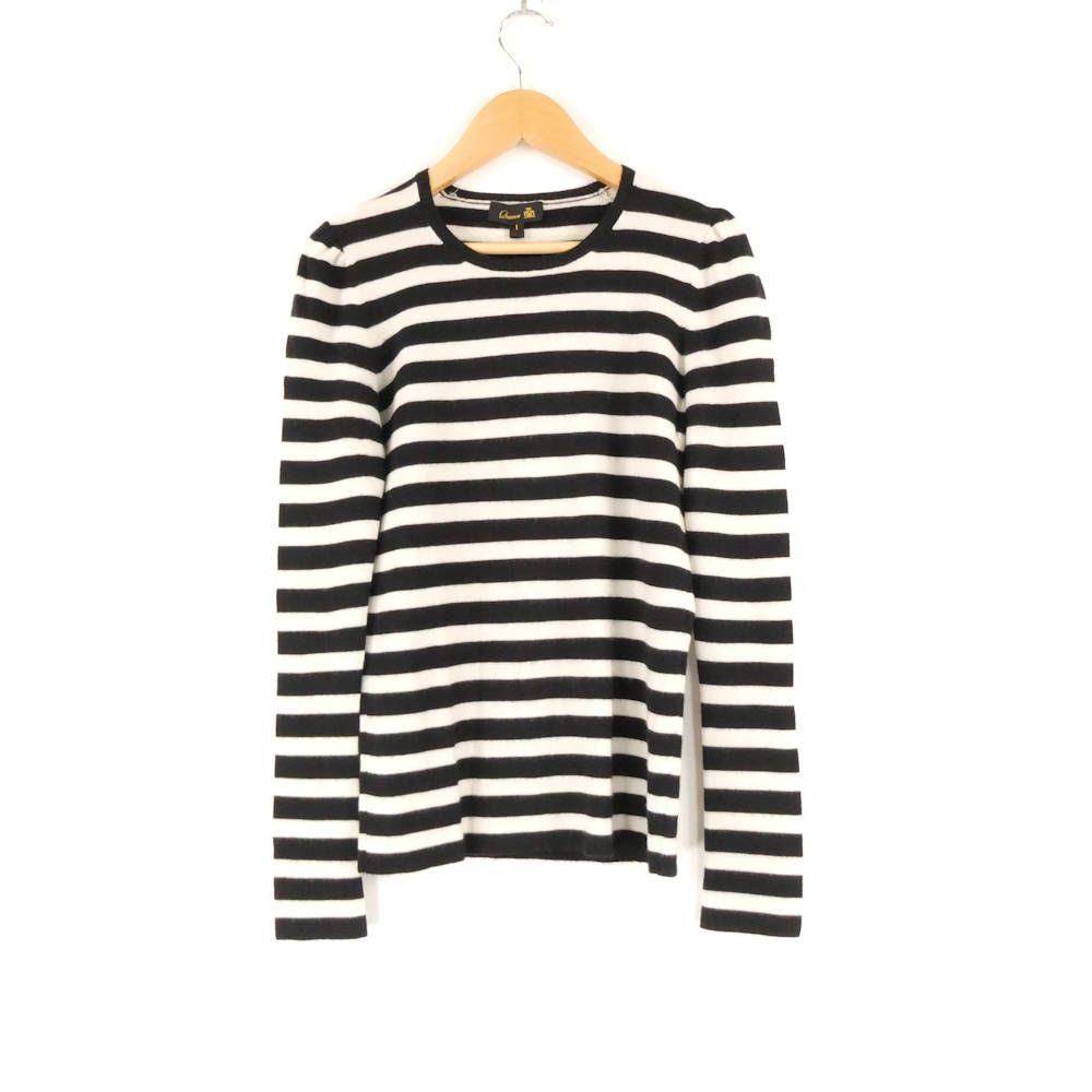 Drawer ドゥロワー 6513-106-0132 ボーダーニット 1 カシミヤ シルク ウール 長袖 レディース AY6658A70
