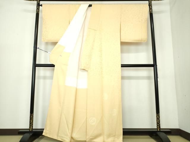 平和屋着物○無地絵羽訪問着 草花丸文 香色 ほていや扱い 正絹 逸品 未